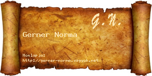 Gerner Norma névjegykártya